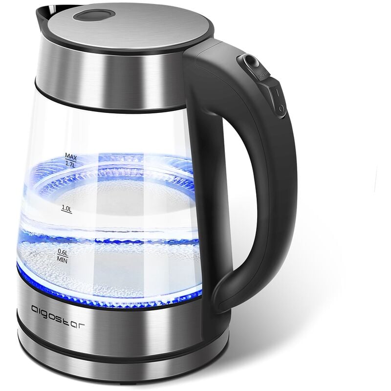 Hervidor eléctrico acero 2000W calentador de bebidas 1.7L agua té de hierbas Aigostar