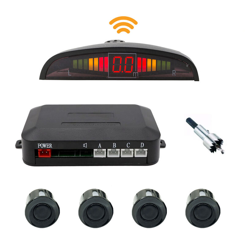 De reversa coche Sensor de aparcamiento inalámbrico Kit con 4