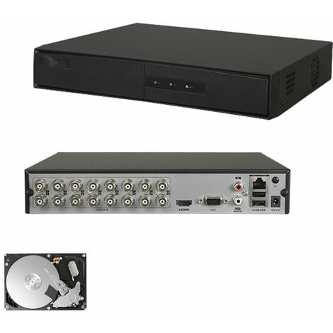 Grabador DVR híbrido 6 en 1 DVR H.265+ 16CH de seguridad digital de 16  canales compatible con cámara analógica AHD/IP/TVI/CVBS/CVI (sin disco duro)