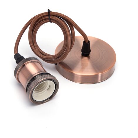 Portalampada Vintage E27 DiCUNO - Alluminio E Ceramica, Attacco Oro Champagne, Pack Da 6 - Foto 9