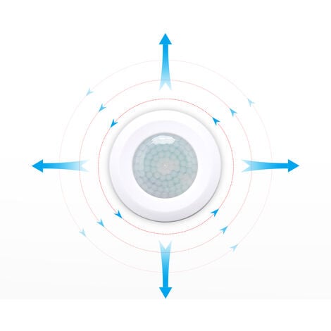 SENSORE DI MOVIMENTO INFRAROSSI 360° CREPUSCOLARE RILEVA PRESENZA LUCI PIR  V-TAC -Nero