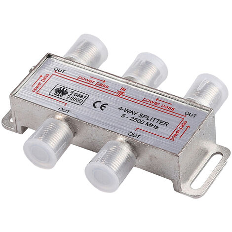 Splitter TV Antenna TNT 4 Uscite - Distributore Segnale Per 4 Televisori Con Attacco F