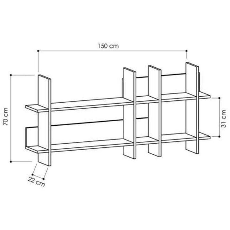 Mensola libreria a muro colore light mocha tortora Beba L.150 FZ