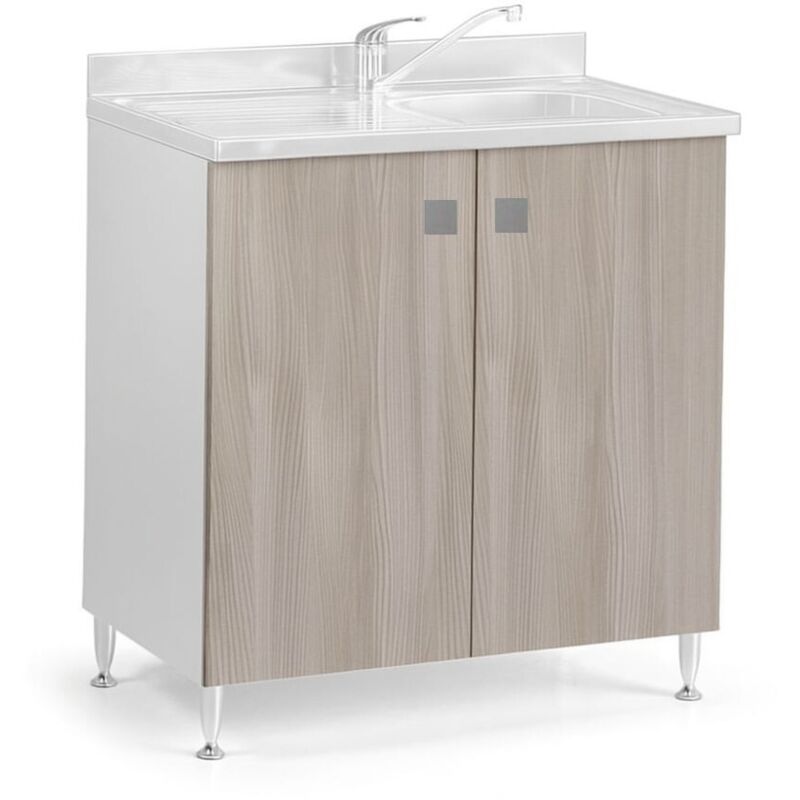 Base da cucina sottolavello colore olmo 80x50x87H MONTATA
