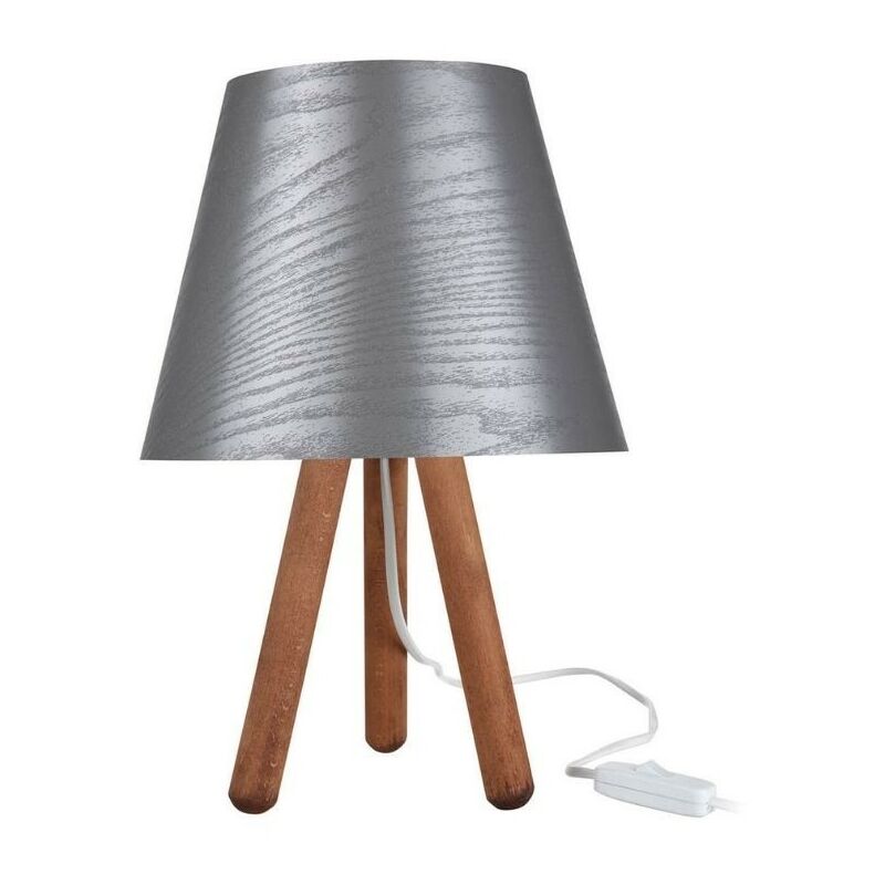 Relaxdays Lampada da Terra, Salotto, 3 Gambe in Legno, Rifiniture in  Ottone, Paralume Ø 48 cm, H: 150 cm, Bianco/Marrone