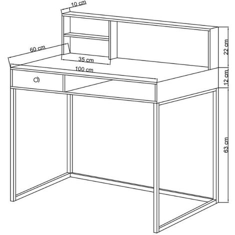 Scrivania rovere nero con cassetto Nasus