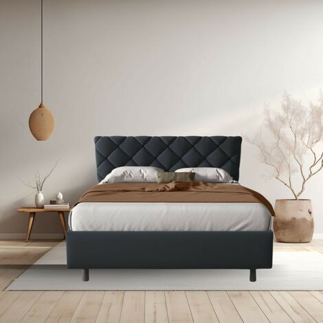 Testiera Letto Singolo Modway Brielle Channel – Velluto Trapuntato Antracite – Regolabile In Altezza