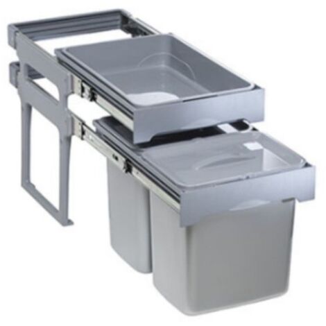 Pattumiera Tank 40 con vassoio estraibile in plastica 2x16 LT