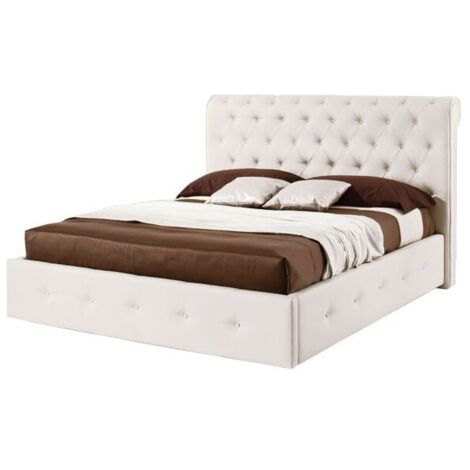 Letto matrimoniale con contenitore Peninsula colore bianco