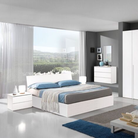 Letto matrimoniale contenitore Manitoba bianco (1/2)