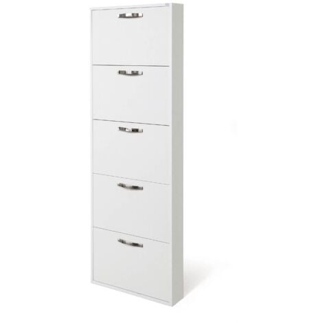 Scarpiera Serena 5 ante salvaspazio 180x65x15 colore bianco frassinato