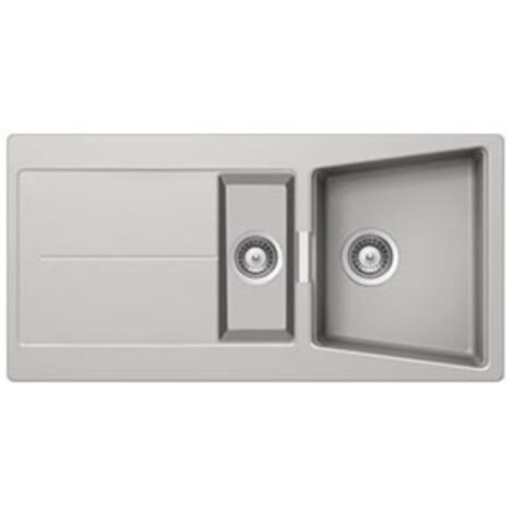 Lavello incasso 2 vasche e gocciolatoio reversibile 100x50 Smeg LC102AL colore alluminio