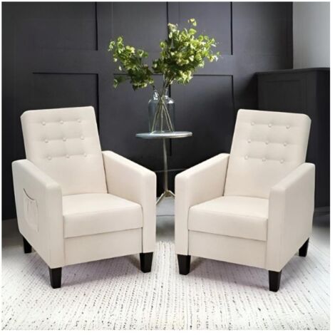 Poltrona recliner con massaggio Malea tessuto beige