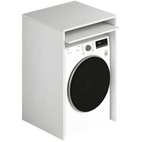 Coprilavatrice in legno ripiano estraibile 71x65x105 colore bianco frassinato