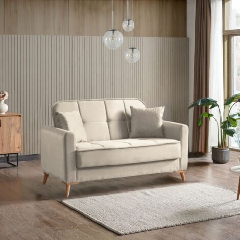 Divano Letto 2 Posti In Velluto Grigio - Schienale Regolabile, Gambe Legno, Per Appartamenti - Foto 12