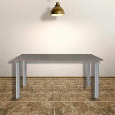 Tavolo rettangolare Manila 160x80 cm colore cacao gambe tonde alluminio (1/3)