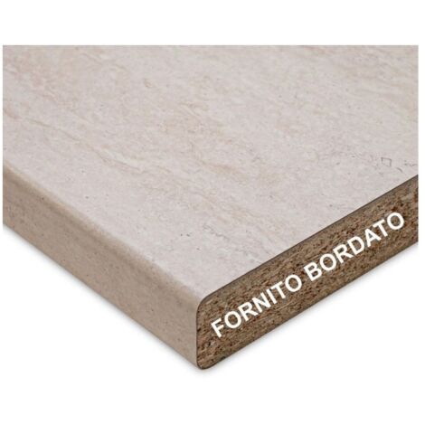 Top cucina forato colore effetto travertino foro lavello destro 180x60x3.8H