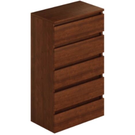 Cassettiera 5 cassetti 75x40x127 noce antico MONTATA