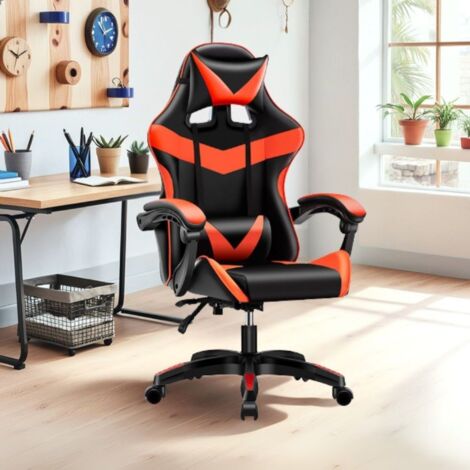 RS Gaming RGX – Sedia Da Gaming In Ecopelle Con Schienale Alto – Colore Nero/Rosso – Comoda E Regolabile - 2