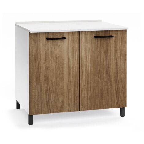 Base cucina due ante 80x50x85H colore noce naturale (1/3)