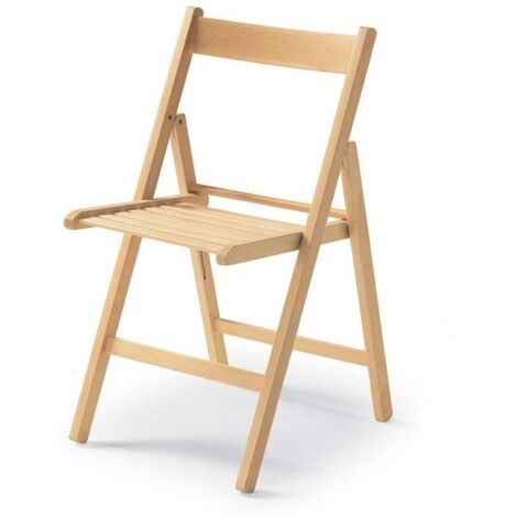 Set 4 sedie pieghevoli in legno Penelope colore naturale
