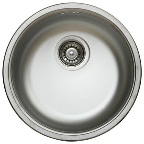 Lavello rotondo in acciaio inox 260 mm, profondità 130 mm, con piletta di scarico