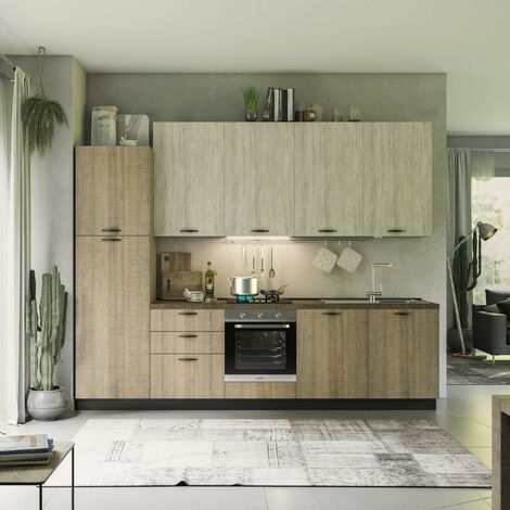 Cucina 300 cm rovere grigio e bianco Rovigno Mira sinistra