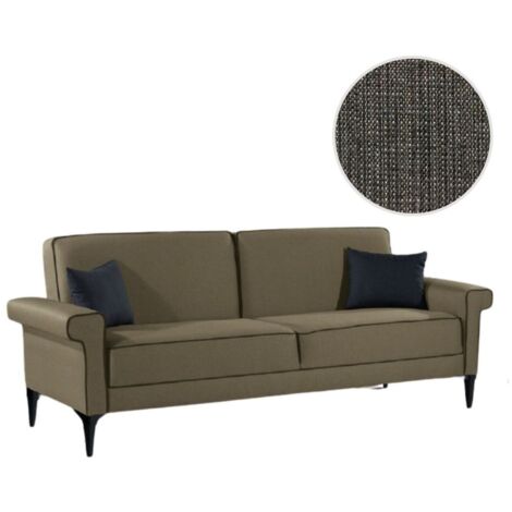 Divano letto 2 posti Silvera tessuto colore grigio