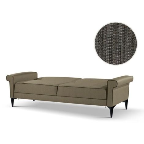 Divano letto 2 posti Silvera tessuto colore grigio