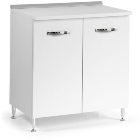 Base cucina due ante 80x50x85H colore bianco frassinato