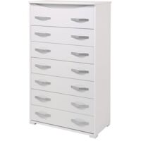 Cassettiera 7 cassetti Settimino Maxi colore bianco frassinato