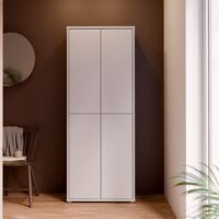 Armadio multiuso Medea 4 ante grigio chiaro 74.5x35x192 - Scarpiera e armadio salvaspazio