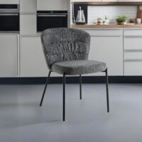 Set 4 Sedie Cami in tessuto teddy grigio: un connubio di design e comfort