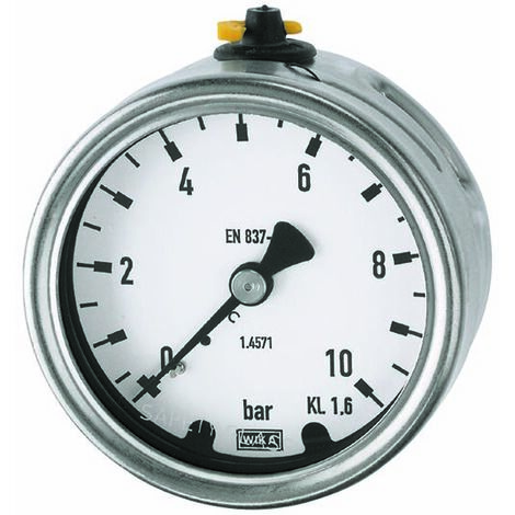 RIEGLER Glyzerin-Manometer G1//4 senkr.63mm 0-2,5bar Gehäuse EdelstahlKlasse 1,6