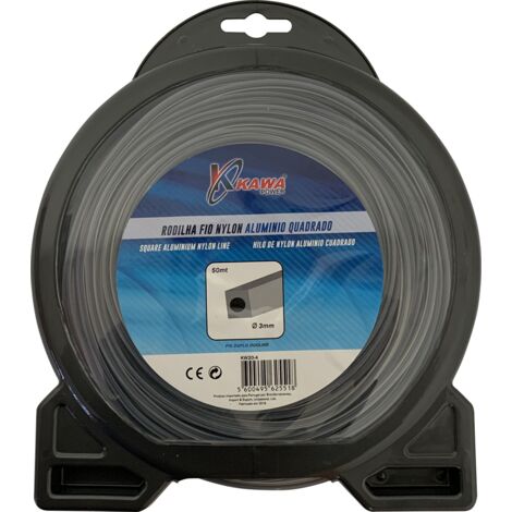 Kawapower Fil nylon carré avec aluminium 3 mm 50 m (1/2)