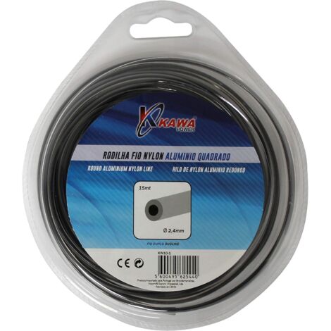 Kawapower Fil nylon rond avec aluminium 2,4 mm 15 m (1/2)