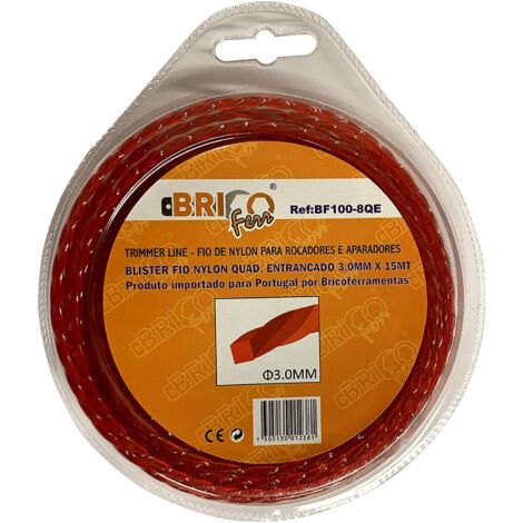 Bricoferr Fil de nylon carré tressé 3 mm 15 m (1/2)