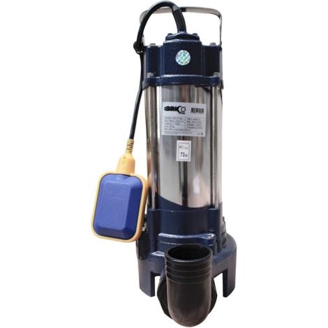 Bricoferr Pompe submersible pour eaux usées électrique 1100W – 14,4 m³/h – Hauteur de refoulement 13 m – 2" – Corps inox (1/2)