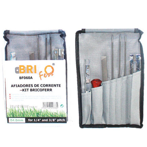 Bricoferr Kit de 7 pièces pour affûteuse manuelle de chaîne de tronçonneuse (1/4)