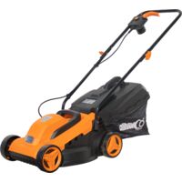 Bricoferr Tondeuse Électrique - 1200W, Largeur de Coupe 33cm et Hauteur Réglable