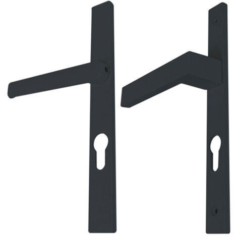 Kintech – Garniture dublin sur plaque 26mm – Finition gris RAL7016 mat – Saillie normale – Entraxe 70mm pour fixation visible (1/3)