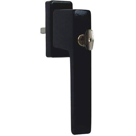 Kintech – Poignée de fenêtre à clé reka – Aluminium noir RAL9005 – Crantage 4 positions – Dimensions carré 7x35 mm