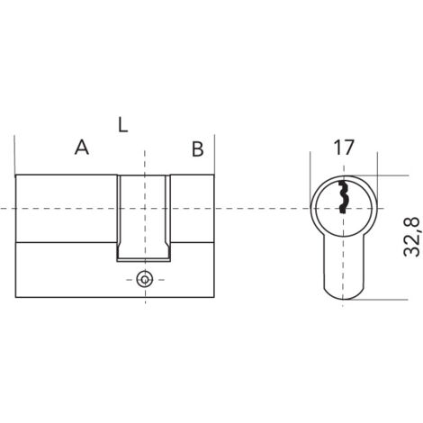 Cylindre De Sécurité IFAM Start STR3030 – Laiton Et Acier, Dimensions 6,36 X 1,68 X 3,27 Cm, Avec 5 Clés