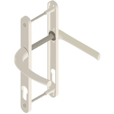 Kintech – Garniture monobloc en aluminium pour plaques 24mm – Finition blanche RAL9016 – Entraxe 70mm – Carré 7mm – Fixation traversante M5