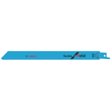 Bosch – Lame de scie sabre 225mm pour métal – Denture progressive avoyée – Coupe affleurante flexible – Pour tôles minces et tuyaux