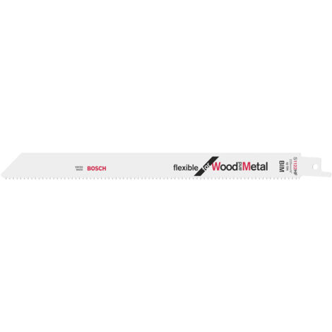 Bosch – Lame de scie sabre 225mm pour métal et bois – Denture progressive avoyée – Boite de 200 unités – Coupe à ras flexible