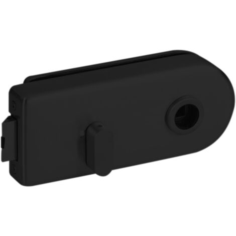 Serrure horizontale pour porte verre - Finition : Noir MAT - Serrure : WC - - KINTECH (1/2)