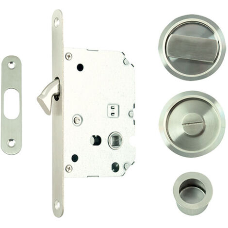 Kit serrure à condamnation design rond - Finition : Inox brossé - - KINTECH (1/3)