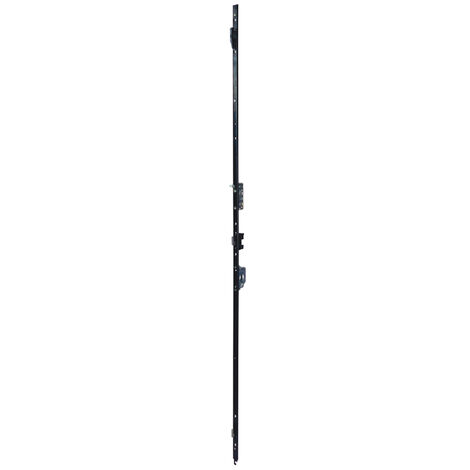 Kintech – Crémone à crochet pour coulissant PVC – Longueur 1155mm – Verrouillage 3 crochets + cylindre – Acier zingué avec système anti fausse manœuvre