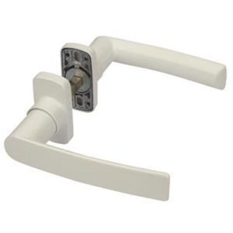 Fapim – Béquille double hera – Aluminium moulé sous pression – Finition blanche RAL9016 – Carré 8mm pour épaisseur de porte 58 à 65mm